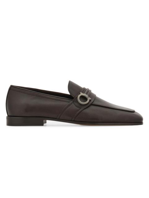 FERRAGAMO Men's Saddlevit Gancini Leather Loafers - Naturale