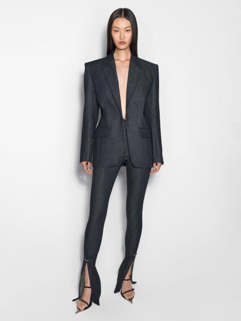 MUGLER pierced raw denim skinny jeans