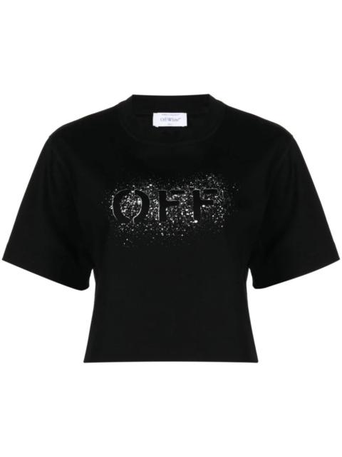 Off-White OFF-WHITE WOMEN OFF Stencil Crop T-Shirt Black/White