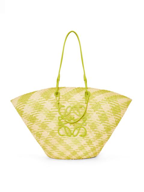Large Anagram Basket bag in iraca palm and calfskin