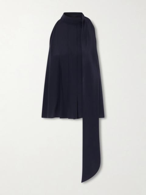 Max Mara Draped Pleated Silk Blouse
