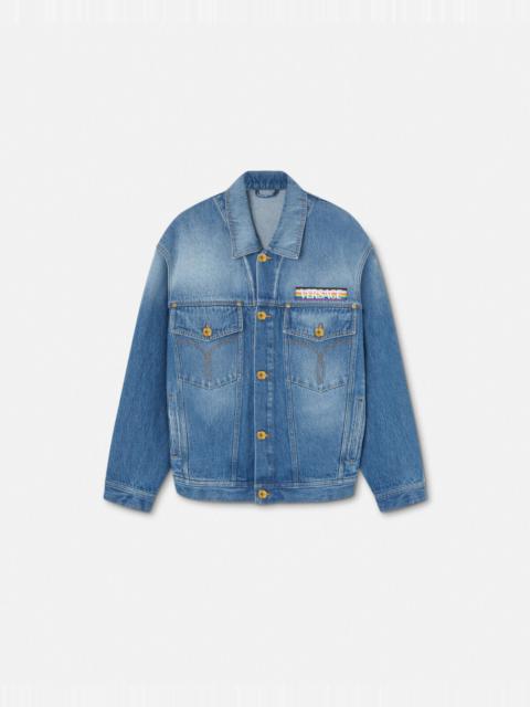 VERSACE Pride Barocco Oversized Denim Jacket