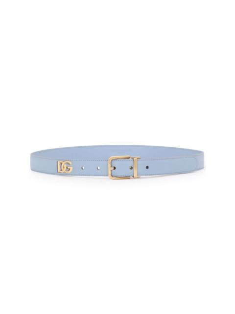 logo plaque calfskin belt