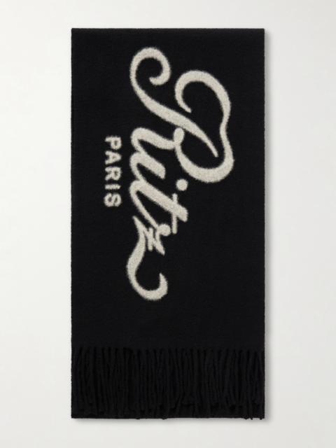 FRAME + Ritz Paris Fringed Wool-jacquard Scarf