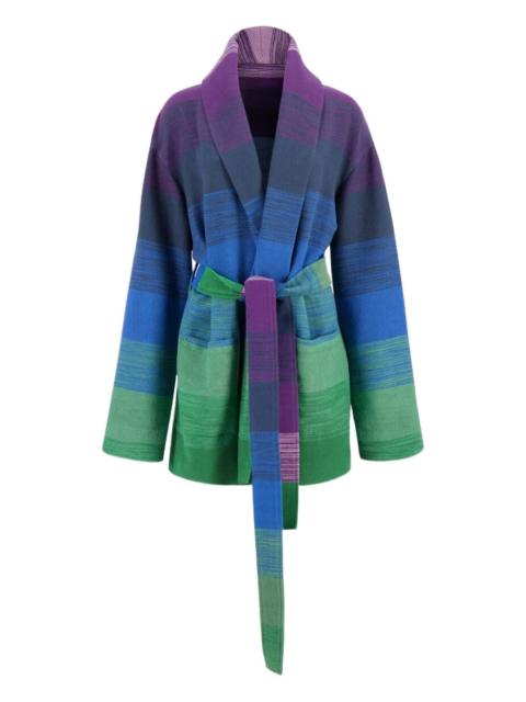 MARRAKSHI LIFE stripe-pattern belted cardigan