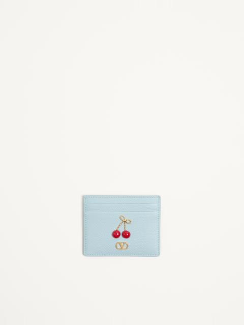 Valentino CHERRYFIC CARDHOLDER IN GRAINY CALFSKIN