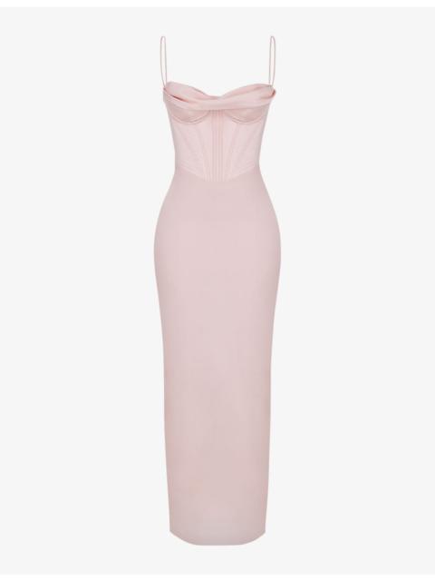 House of CB Charmaine corset satin maxi dress