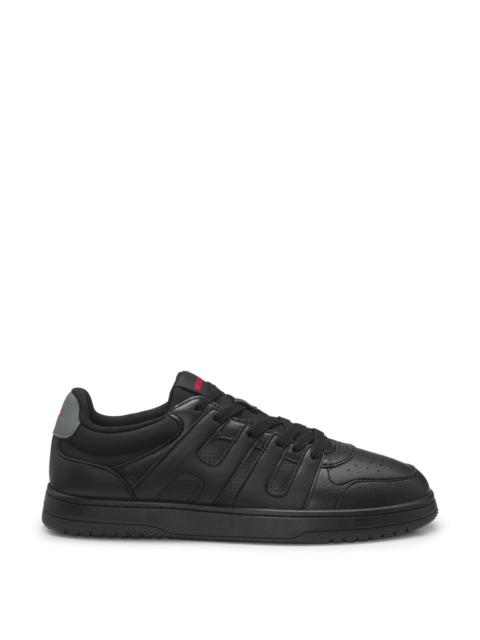 HUGO FAUX-LEATHER TRAINERS WITH LOGO UPPERS