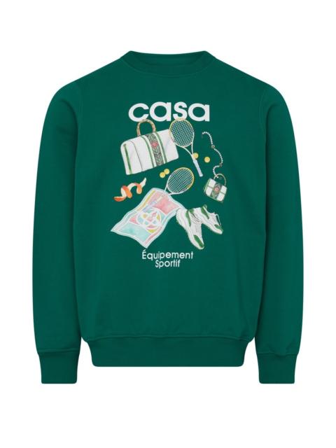 CASABLANCA Equipement Sportif 유기 면 스웨터