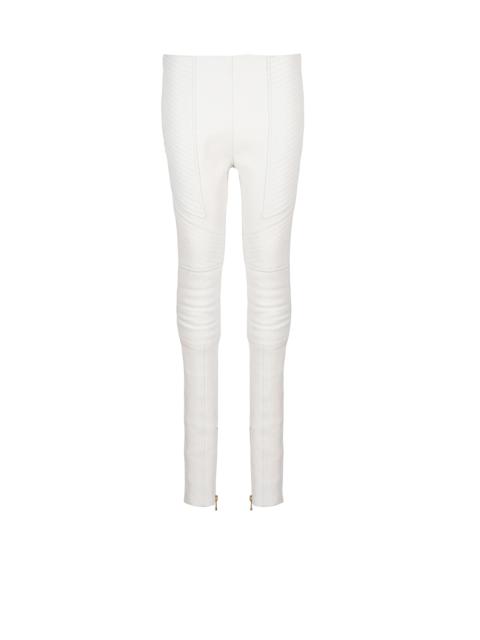 Balmain Slim-fit leather trousers