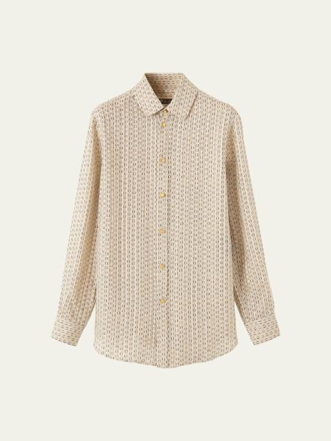 Loro Piana Thea Penny Silk Button-Down Shirt