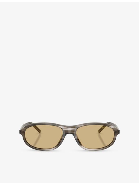Prada PR D20SU Oval-Frame Acetate Sunglasses