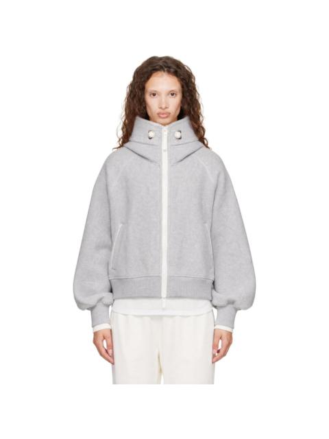 Canada Goose Gray Chilliwack Fleece White Disc Bomber Jacket