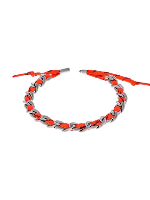 Malibu Gourmette Choker in Antique Silver/neon Orange