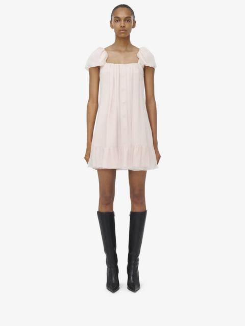 Alexander McQueen Silk Creponne Mini Dress