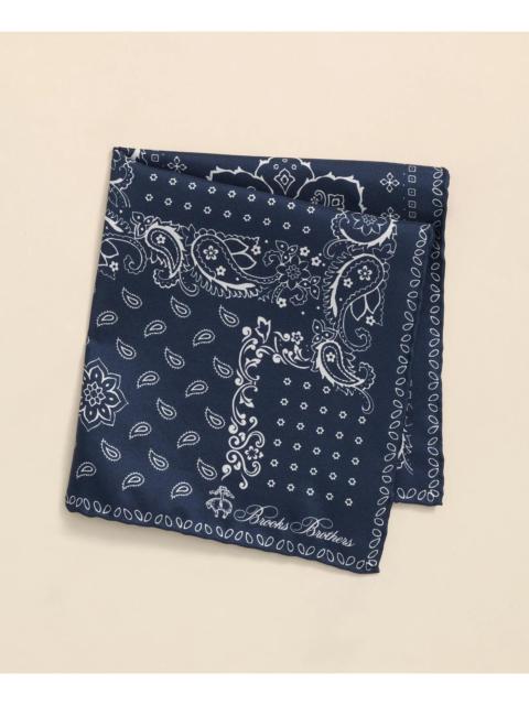 Brooks Brothers Silk Bandana Print Pocket Square
