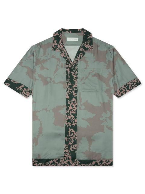 Dries Van Noten ARCHIVE FLORAL CARLTONE M.W. SHIRT - PETROL