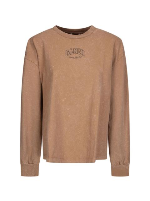 GANNI washed effect longsleeve T-shirt