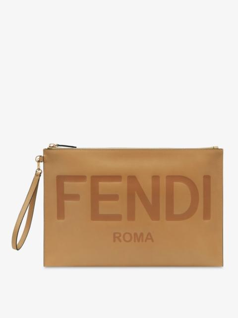 FENDI Beige leather pouch