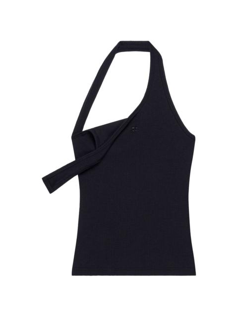 courrèges asymmetric ribbed-knit tank top