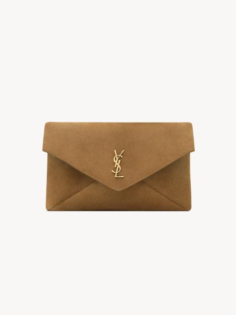 SAINT LAURENT CASSANDRE LARGE ENVELOPE POUCH IN SUEDE