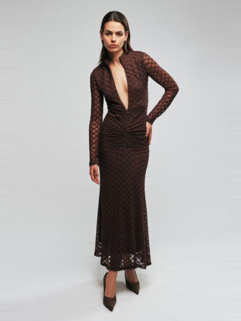 BARDOT Verinka Lace Maxi Dress In Dark Chocolate