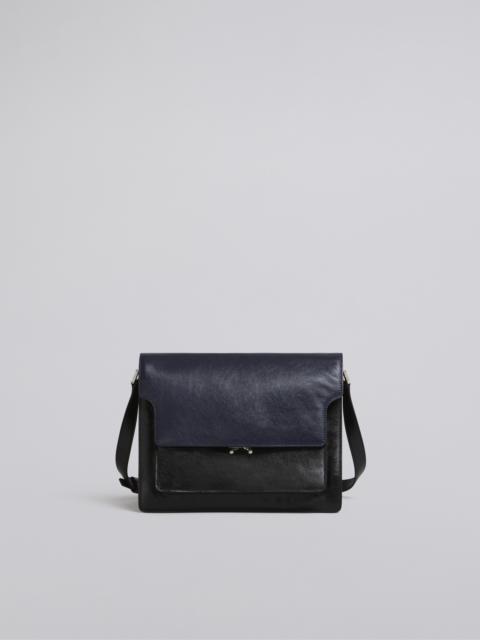 Marni TRUNK SOFT LARGE BAG IN BLUE AND BLACK LEATHER