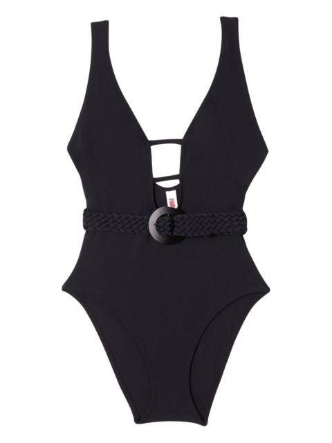 Solid & Striped The Beatrice belted keyhole swimsuit