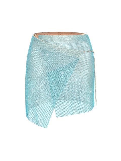 POSTER GIRL RHINESTONED WINONA SKIRT IN CRYSTALLISED CERULEAN