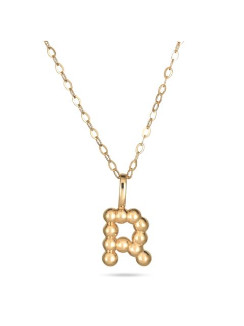 STONE AND STRAND Mini Mochi Donut Initial Necklace