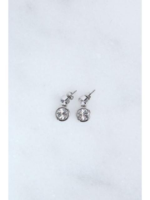 KAREN MILLEN Hand Set European Crystal Solitaire Drop Earrings