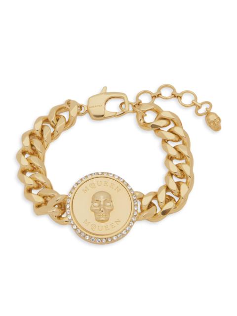 Alexander McQueen Women's Sovereign Goldtone & Crystal Skull Bracelet - Dark Marine