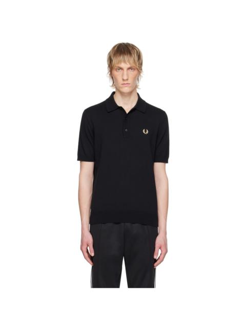 Fred Perry Black Embroidered Polo