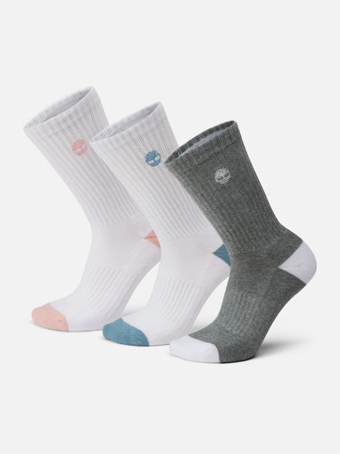 Timberland Women's Sagamore Beach 3-Pack Half Cushion Crew Sock