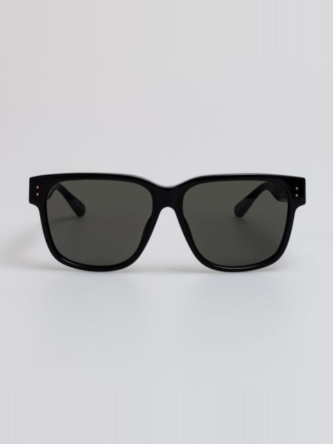 LINDA FARROW Perry Talisman Sunglasses in Black