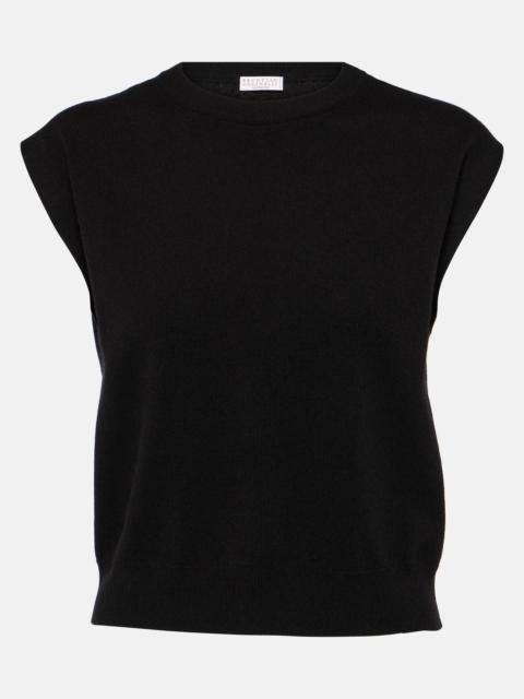 Ribbed-knit cashmere top