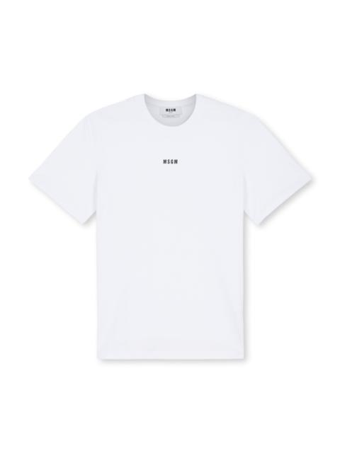 MSGM Round neck cotton T-shirt with micro logo