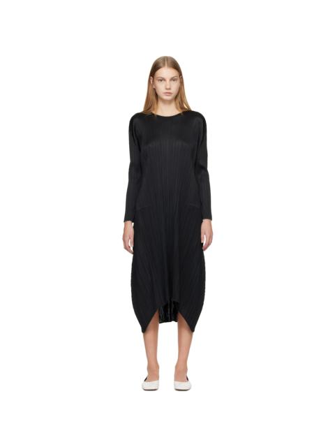 Pleats Please Issey Miyake Black Monthly Colors October Midi Dress