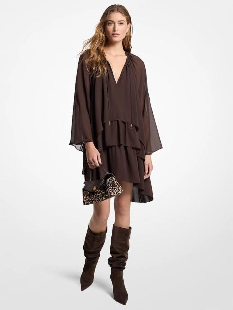MICHAEL KORS Ruffled Georgette High-Low Dress