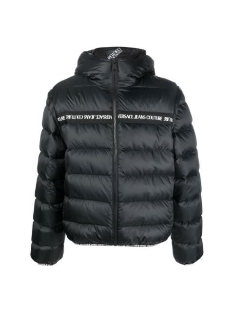 VERSACE JEANS COUTURE logo-print hooded padded jacket