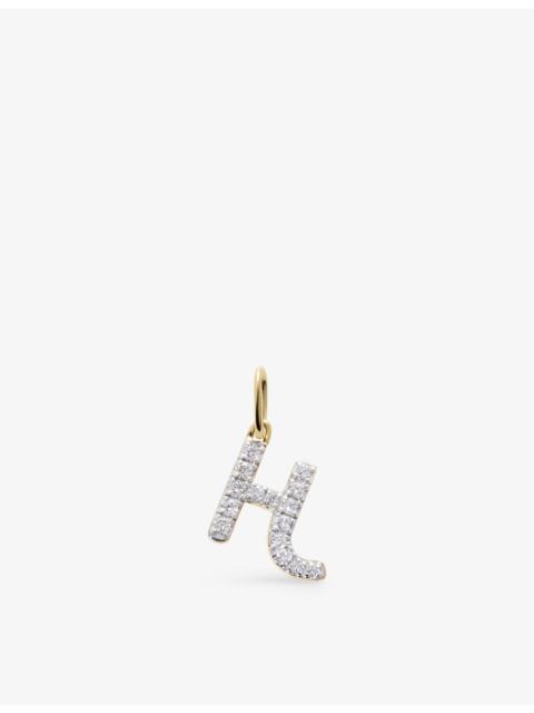 MONICA VINADER H Letter 14ct Yellow-Gold And Lab-Grown Diamond Charm