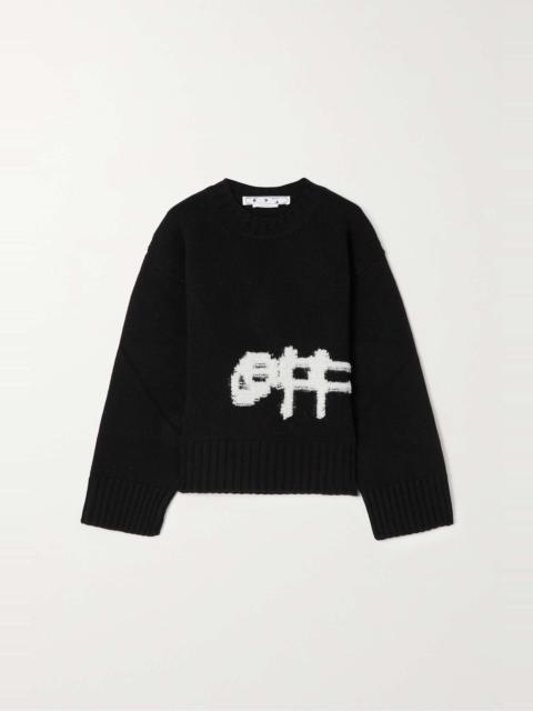 Off-White Intarsia wool-blend sweater