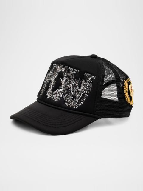 WHO DECIDES WAR Men's Baroque Embroidered Trucker Hat