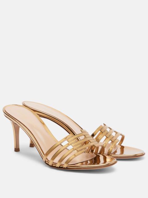 Gianvito Rossi Metallic leather mules