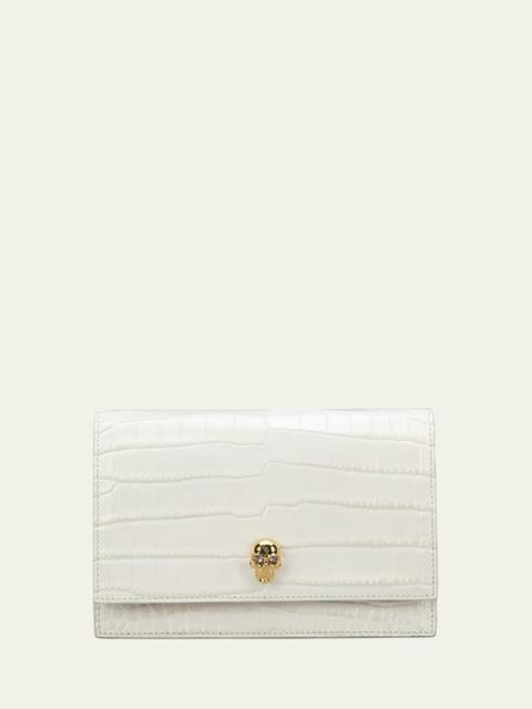 Alexander McQueen Mini Mock-Croc Crossbody Bag with Small Skull