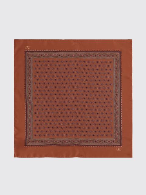 Valentino VALENTINO GARAVANI Square Ethnic Print VLogo Silk Scarf