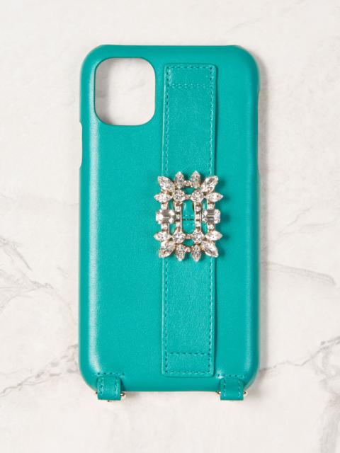 Roger Vivier Broche Vivier Buckle iPhone 11 Case in Leather