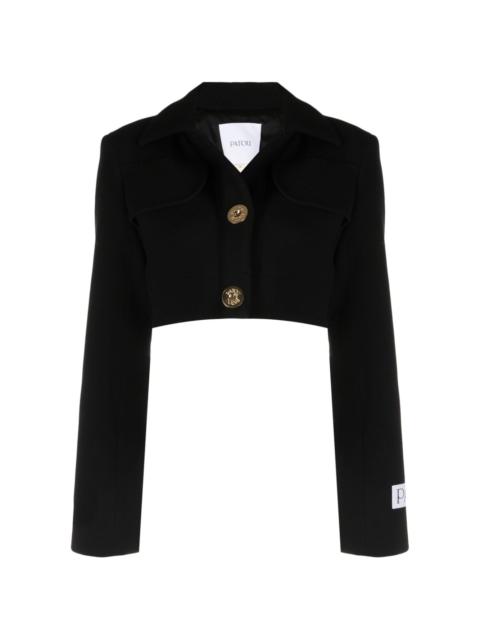 PATOU logo-appliquÃ© cropped blazer