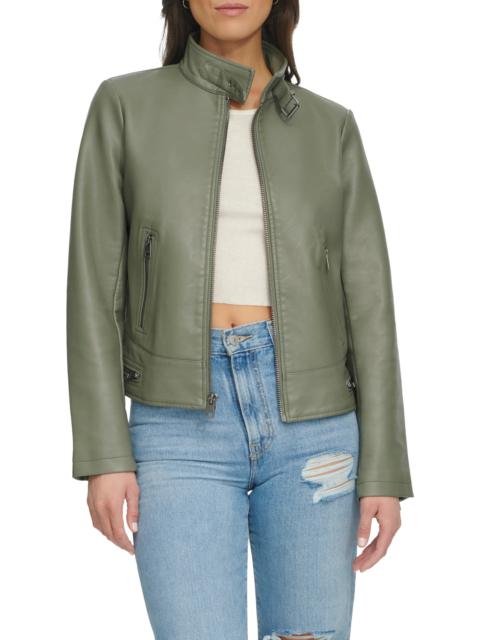 Women's Faux Leather Racer Jacket