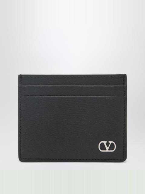 Valentino Black leather card holder with logo